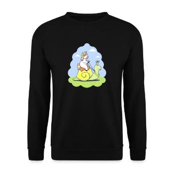 Licorne drôle escargot cadeau d'anniversaire enfant - Sweat-shirt Unisexe - noir - Devant - Alina (178cm) & Michal (187cm)