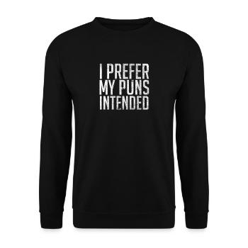 Ich bevorzuge meine Wortspiele - Unisex Pullover - Schwarz - Vorne - Alina (178cm) & Michal (187cm)