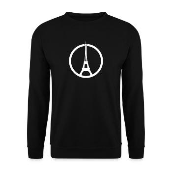 France Peace Sign Eiffel Tower Frenchman Pride - Unisex Sweatshirt - black - Front - Alina (178cm) & Michal (187cm)