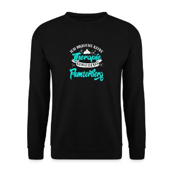 Therapie Flumserberg Skifahren Skifahrer Skiresort - Unisex Pullover - Schwarz - Vorne - Alina (178cm) & Michal (187cm)