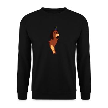 Dachshund Dancing Unicorn Dogs Gift Funny Gay - Unisex Sweatshirt - black - Front - Alina (178cm) & Michal (187cm)