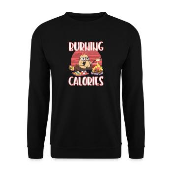 Calories Diet Sloth Funny Gift Lose Weight - Unisex Sweatshirt - black - Front - Alina (178cm) & Michal (187cm)