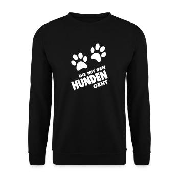 Die mit den Hunden Geht - Unisex Pullover - Schwarz - Vorne - Alina (178cm) & Michal (187cm)