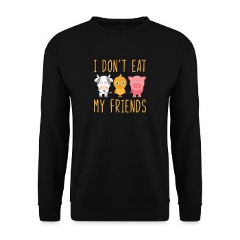 I Dont Eat My Friends Vegan Vegetarian - Unisex Pullover - Schwarz - Vorne - Alina (178cm) & Michal (187cm)