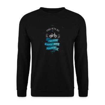 fahrrad bicycle ride with me rad fahren retro fun - Unisex Pullover - Schwarz - Vorne - Alina (178cm) & Michal (187cm)