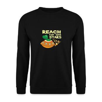 Dinosaur Gift - Stars - Universe - Unisex Sweatshirt - black - Front - Alina (178cm) & Michal (187cm)