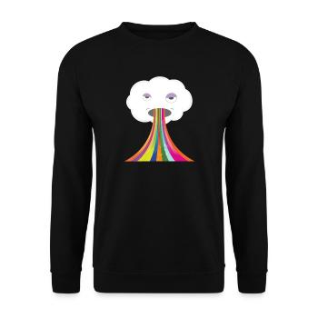 Cloud / rainbow / drunk / gift / shirt - Unisex Sweatshirt - black - Front - Alina (178cm) & Michal (187cm)