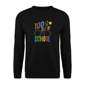 100e jour d'école T pour les enseignants et les étudiants - Sweat-shirt Unisexe - noir - Devant - Alina (178cm) & Michal (187cm)