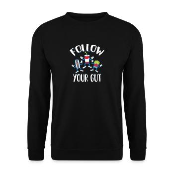 Follow Your Gut Junk Food Gift - Unisex Sweatshirt - black - Front - Alina (178cm) & Michal (187cm)