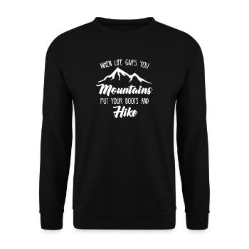 Climbing - climbing - gift - Unisex Sweatshirt - black - Front - Alina (178cm) & Michal (187cm)