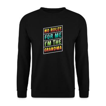 Keine Regeln für mich: Ich bin die Oma - Unisex Pullover - Schwarz - Vorne - Alina (178cm) & Michal (187cm)