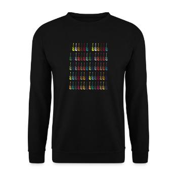 Colorful electric guitar instrument gift - Unisex Sweatshirt - black - Front - Alina (178cm) & Michal (187cm)