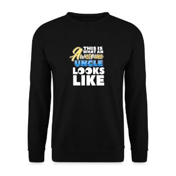 This is how a great uncle looks / gift shirt - Unisex Sweatshirt - black - Front - Alina (178cm) & Michal (187cm)