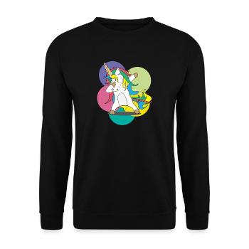 Dabbing Unicorn / Swag / Unicorn / Gift Shirt - Unisex Sweatshirt - black - Front - Alina (178cm) & Michal (187cm)