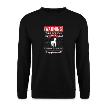 German Pinscher Shirt Gift - Unisex Sweatshirt - black - Front - Alina (178cm) & Michal (187cm)