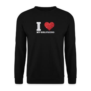 J'aime ma copine scintillante Valentines Février - Sweat-shirt Unisexe - noir - Devant - Alina (178cm) & Michal (187cm)