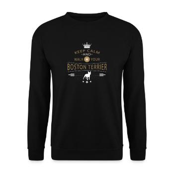 Boston Terrier Shirt - Unisex Sweatshirt - black - Front - Alina (178cm) & Michal (187cm)