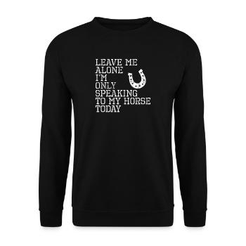 Pferd - Hufeisen - Pferdesprüche - Geschenke - Unisex Pullover - Schwarz - Vorne - Alina (178cm) & Michal (187cm)