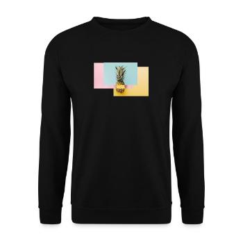 Colorful pineapple / gift idea - Unisex Sweatshirt - black - Front - Alina (178cm) & Michal (187cm)