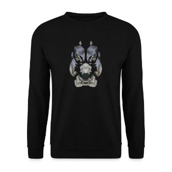 Wolf Wölfe Raubtier Schäferhund Tiere Geschenk - Unisex Pullover - Schwarz - Vorne - Alina (178cm) & Michal (187cm)