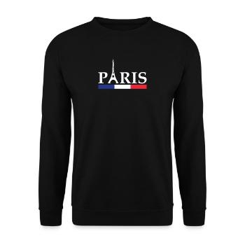 Paris Eiffel Tower und Frankreich Flagge Französisch stolz - Unisex Pullover - Schwarz - Vorne - Alina (178cm) & Michal (187cm)