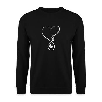 Ich liebe meinen Hund. Geschenkidee Hunde - Unisex Pullover - Schwarz - Vorne - Alina (178cm) & Michal (187cm)