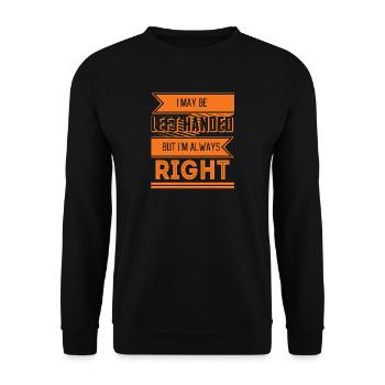 je suis parti peut-être, mais toujours main droite - Sweat-shirt Unisexe - noir - Devant - Alina (178cm) & Michal (187cm)