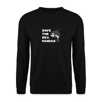 Seepandageschenk für Schwertwal-Wal-Liebhaber - Unisex Pullover - Schwarz - Vorne - Alina (178cm) & Michal (187cm)