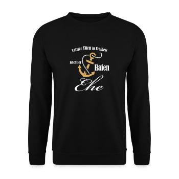 Nächster Hafen Ehe Variante 5 - Unisex Pullover - Schwarz - Vorne - Alina (178cm) & Michal (187cm)