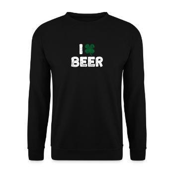 I bière de trèfle St. Patricks Day Funny irlandais - Sweat-shirt Unisexe - noir - Devant - Alina (178cm) & Michal (187cm)