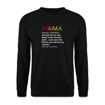 Muttertag Geschenk Mutter Mama T-Shirt - Unisex Pullover - Schwarz - Vorne - Alina (178cm) & Michal (187cm)