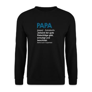 Papa Vatertag Pappa Vater T-Shirt - Unisex Pullover - Schwarz - Vorne - Alina (178cm) & Michal (187cm)