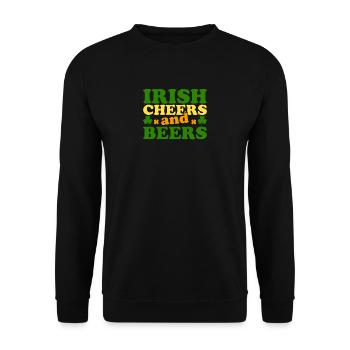 Irish Cheers And Beers Saint Patrick's Day - Unisex Sweatshirt - black - Front - Alina (178cm) & Michal (187cm)