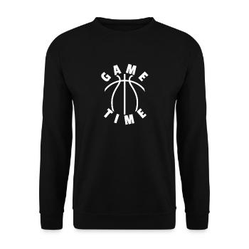 Game Time Gift Basketball Basketball Player - Unisex Sweatshirt - black - Front - Alina (178cm) & Michal (187cm)