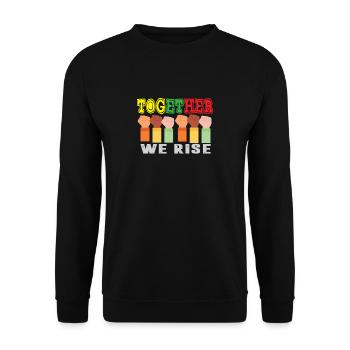 Together We Rise Funny TogetherWeRise - Sweat-shirt Unisexe - noir - Devant - Alina (178cm) & Michal (187cm)