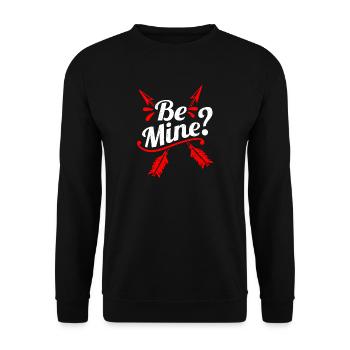 Shop Will You Be Mine Valentines Gift Design - Unisex Pullover - Schwarz - Vorne - Alina (178cm) & Michal (187cm)