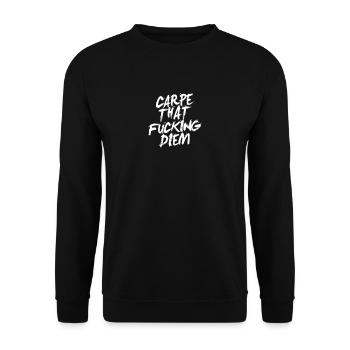 carpe that fucking diem - Unisex Pullover - Schwarz - Vorne - Alina (178cm) & Michal (187cm)