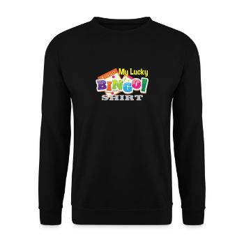 My Lucky Bingo Shirt Bingo player gift - Unisex Sweatshirt - black - Front - Alina (178cm) & Michal (187cm)