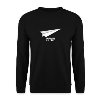 Croyez-moi que je suis un pilote Origami Aircraft Pilot Gift - Sweat-shirt Unisexe - noir - Devant - Alina (178cm) & Michal (187cm)
