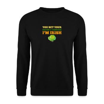 Vous pariez votre bacon et chou je suis irlandais St Patricks - Sweat-shirt Unisexe - noir - Devant - Alina (178cm) & Michal (187cm)