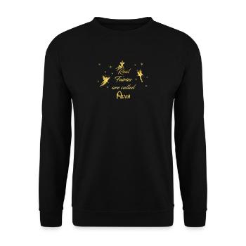 fairy fairies fairy first name Alva - Unisex Sweatshirt - black - Front - Alina (178cm) & Michal (187cm)