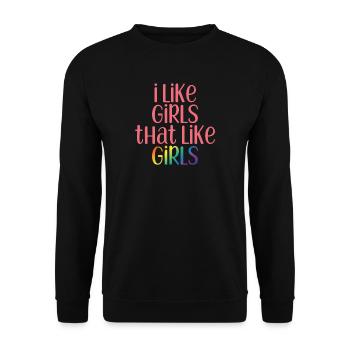 Gay - Girls - Gay - Gay Pride - Gift - Unisex Sweatshirt - black - Front - Alina (178cm) & Michal (187cm)