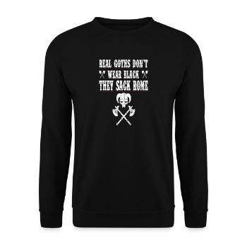 Echte Goten tragen kein Schwarz, sie sacken Rom - Unisex Pullover - Schwarz - Vorne - Alina (178cm) & Michal (187cm)