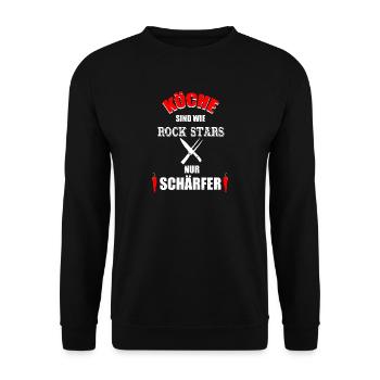 Koch Tshirt Evolution Geschenk Männer Prüfung - Unisex Pullover - Schwarz - Vorne - Alina (178cm) & Michal (187cm)
