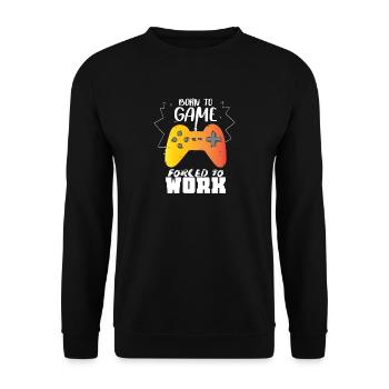 Gaming Nerd Geek Geschenkidee - Unisex Pullover - Schwarz - Vorne - Alina (178cm) & Michal (187cm)