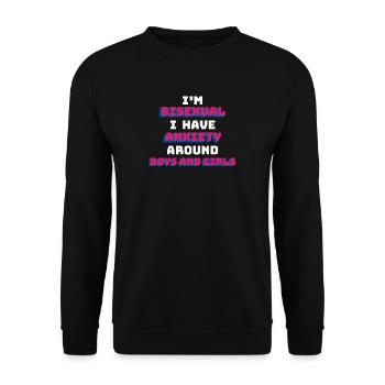 Bisexual Shirt - Bi - Geschenk - LGBT - Unisex Pullover - Schwarz - Vorne - Alina (178cm) & Michal (187cm)