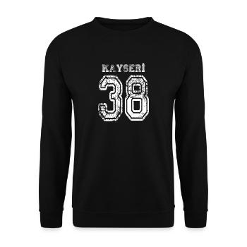 38 Kayseri Turkish license plate as a gift - Unisex Sweatshirt - black - Front - Alina (178cm) & Michal (187cm)