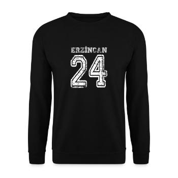 24 Erzincan Turkish License Plate as a gift - Unisex Sweatshirt - black - Front - Alina (178cm) & Michal (187cm)