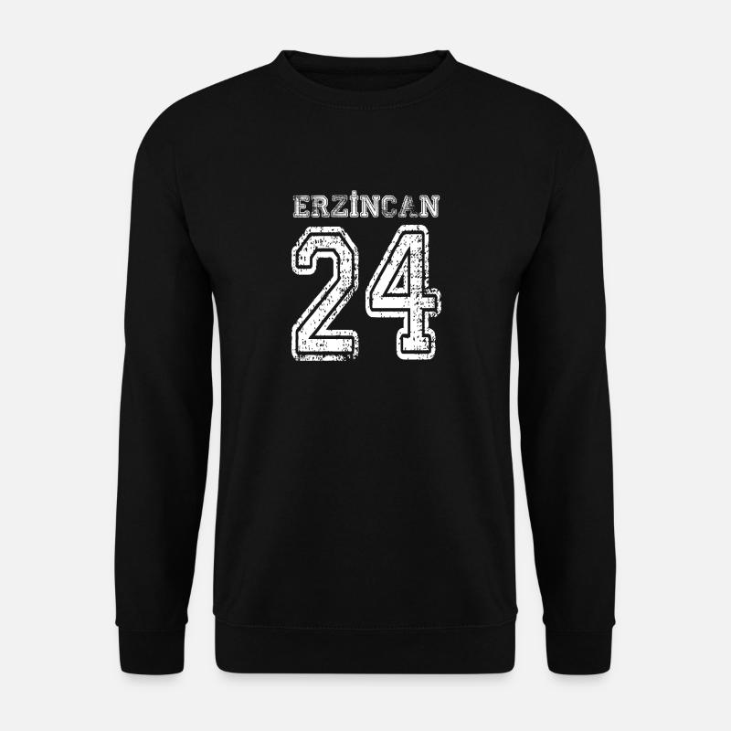 24 Erzincan Türkisches Nummernschild als Geschenk - Unisex Pullover - Schwarz