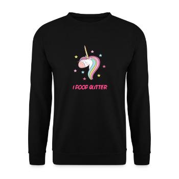 Je MERDE GLITTER - Sweat-shirt Unisexe - noir - Devant - Alina (178cm) & Michal (187cm)